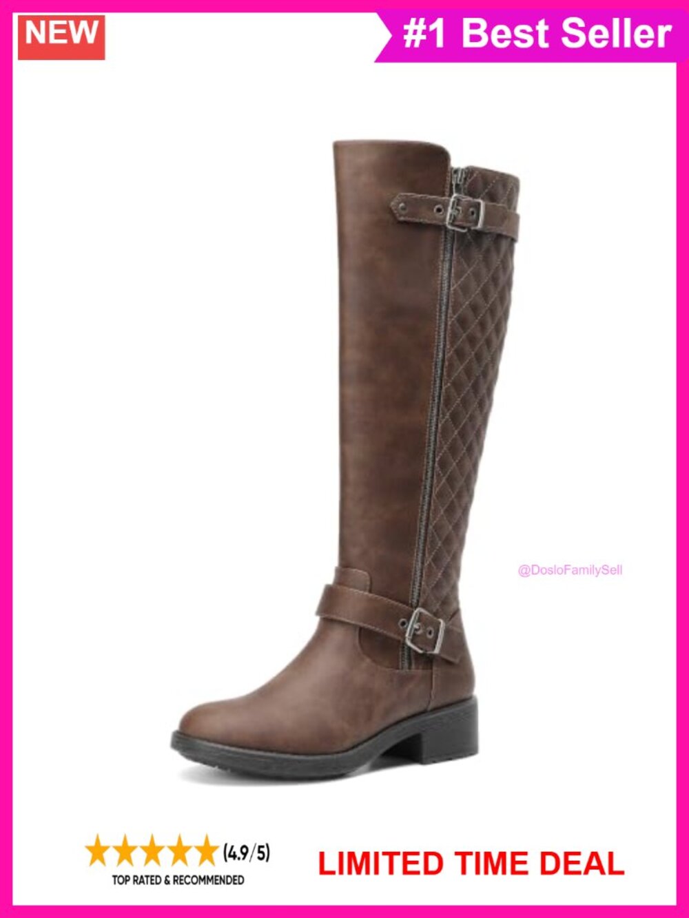 Women's Faux Leather Knee High Riding Boots Faux Fur Lined Flat